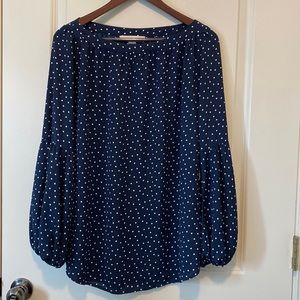 Loft maternity polka dot long sleeve shirt